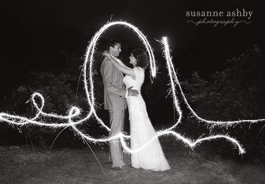 Sparklers wedding portrait Sacramento Monterey Carmel