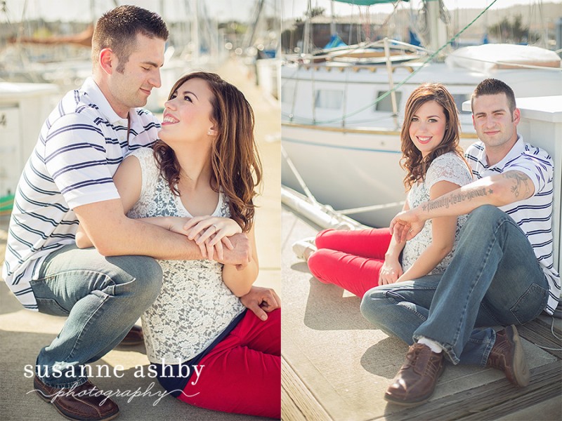 Monterey Harbor nautical themed engagement shoot