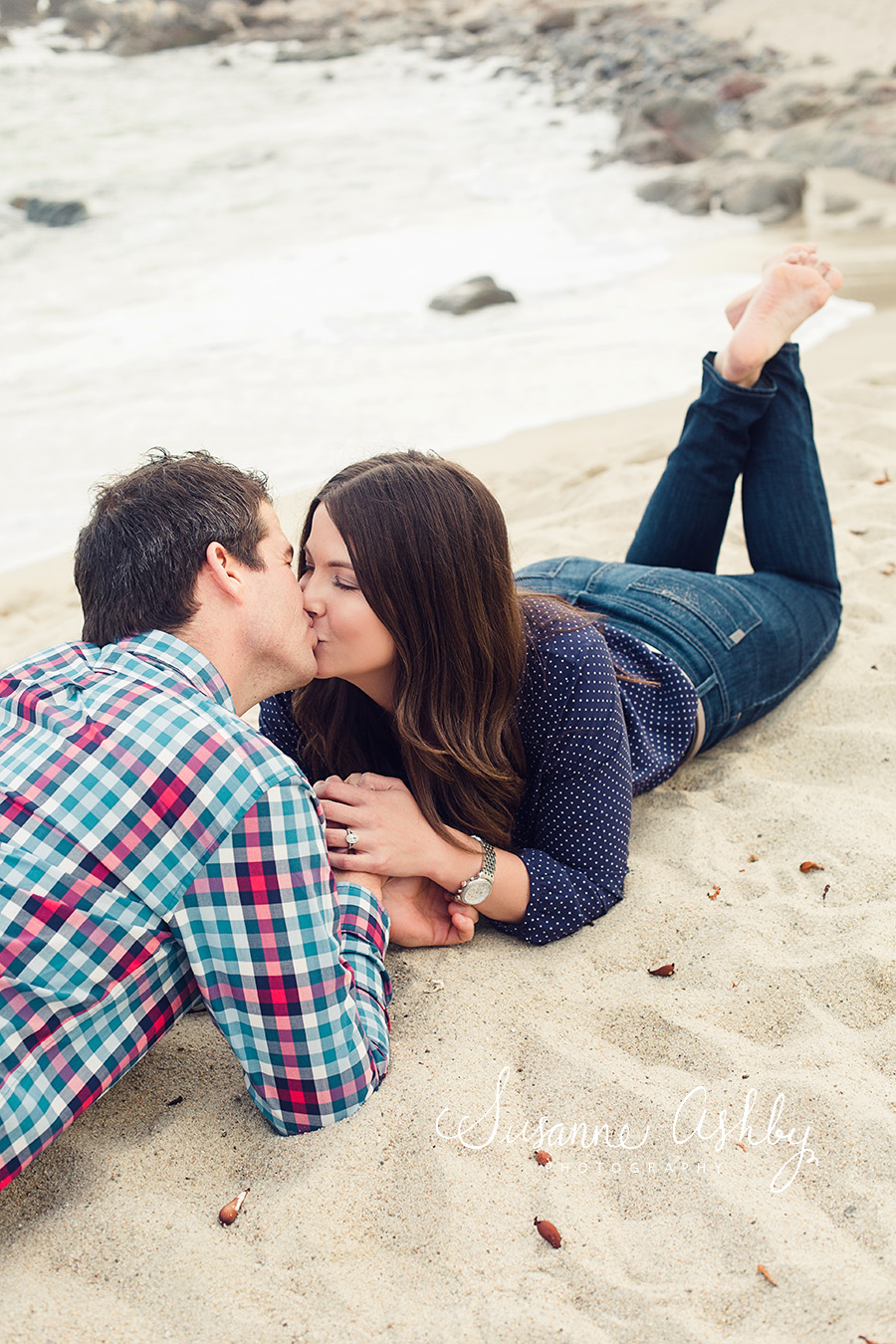 Carmel beach romantic engagement session