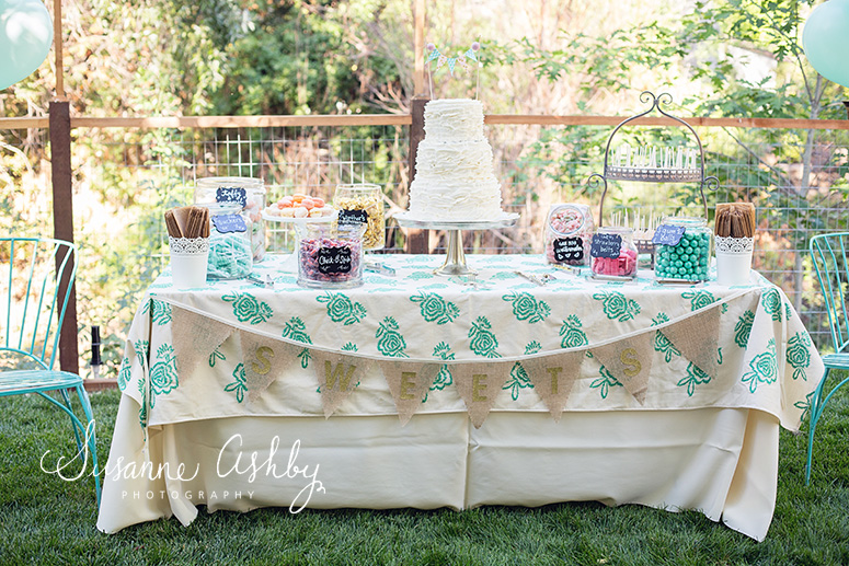 Backyard diy sweets table Los Altos wedding photographer