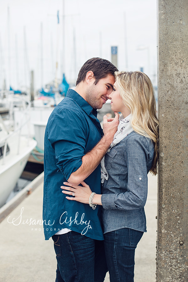 What to Wear | nautical Monterey marina harbor engagement session